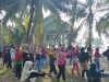 Warga Desa Telaga Tujuh Berantusias Ikuti Kegiatan Senam dan Goro Bersama Tim Pengabdian UNRI 2020