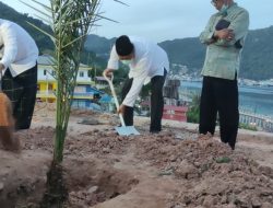 Gubernur Kepri Tanam Kurma Di Halaman Masjid Agung Baitul Makmur Tarempa