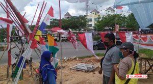 Penjual Bendera dan Pernak-pernik Kemerdekaan di Batam Sepi Pembeli