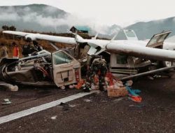 Pesawat Cargo Smart Air Kecelakaan di Bandara Aminggu Ilaga
