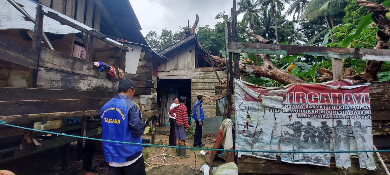 Angin Kencang, Dua Rumah Warga di Natuna Ambruk Ditimpa Pohon