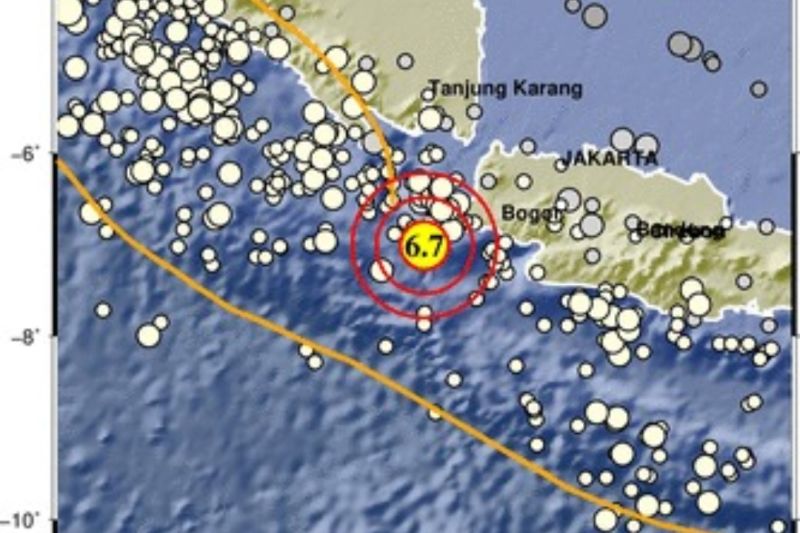 Gempa Banten M 6,7 Terasa sampai Jakarta Hingga Sukabumi