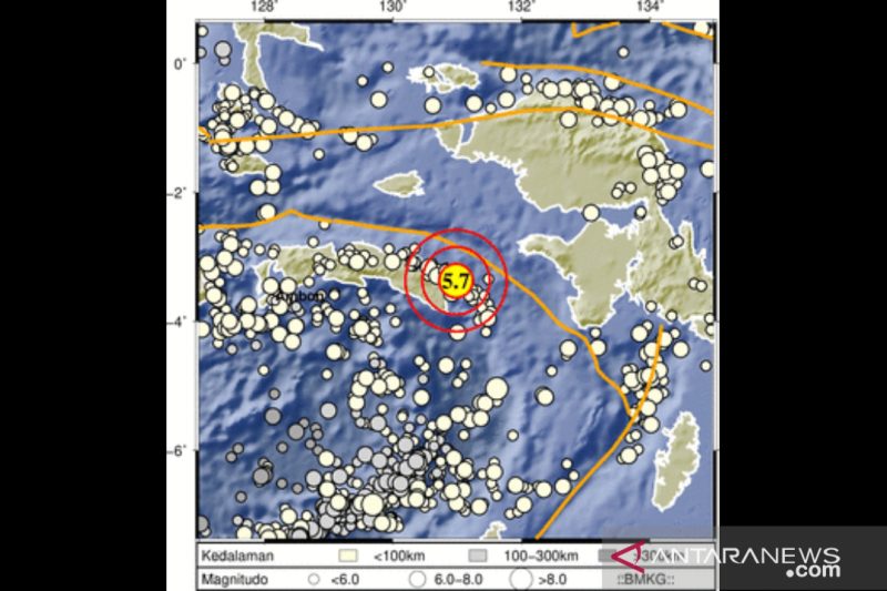 Gempa Magnitudo 6,2 Guncang Maluku Barat