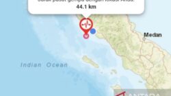 Gempa Magnitudo 5,2 Guncang Aceh, Tak Berpotensi Tsunami