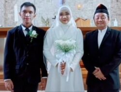 Viral! Nikah Beda Agama di Semarang: Pengantin Berhijab Ikut Pemberkatan di Gereja
