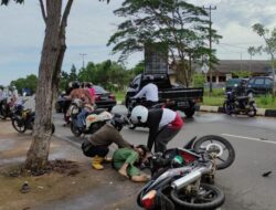 Dua Sepeda Motor Adu Kambing di Jalan Dompak Tanjungpinang