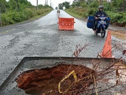 Jalan Nusantara Kijang-Tanjungpinang Jebol Lagi