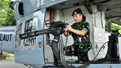 Heli Bell-412EP TNI AL Makin Sangar Dipersenjatai M134 Gatling