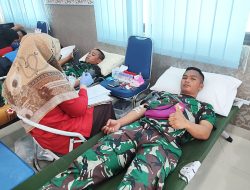 Bakti Kemanusiaan HUT ke-77 TNI AU, Prajurit Yonmarhanlan IV Batam Donorkan Darahnya