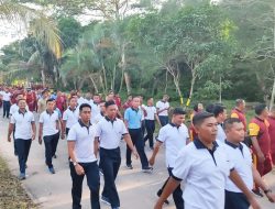 Yonmarhanlan IV Ramaikan Kegiatan Olahraga Bersama TNI-Polri di Mapolda Kepri