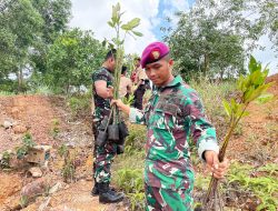 Prajurit Yonmarhanlan IV Batam Dukung Penanaman Bibit Mangrove di Pantai Galang Baru