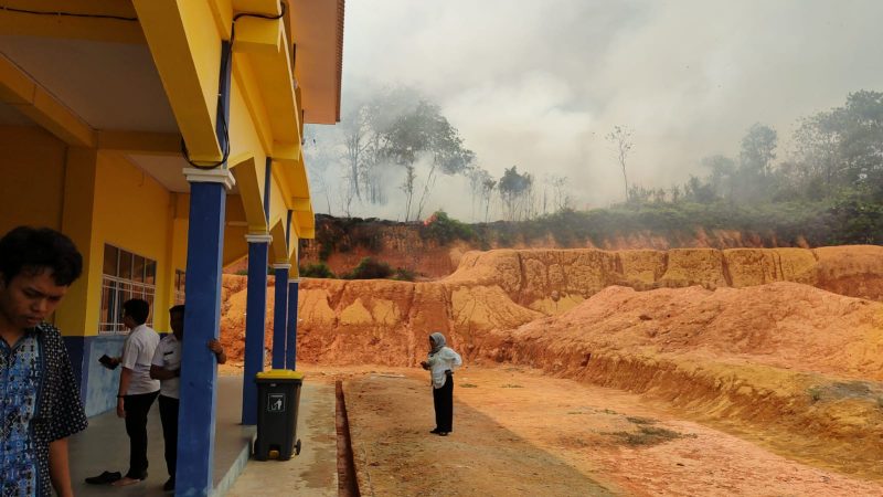 Lahan Terbakar di Belakang SMKN 4 Tanjungpinang