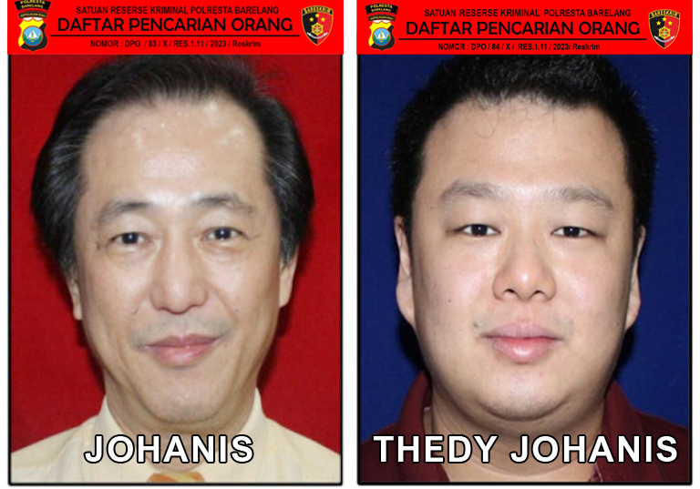 Seleberan DPO Johanis dan Teddy Johanis, pengusaha Kota Batam, Provinsi Kepulauan Riau.