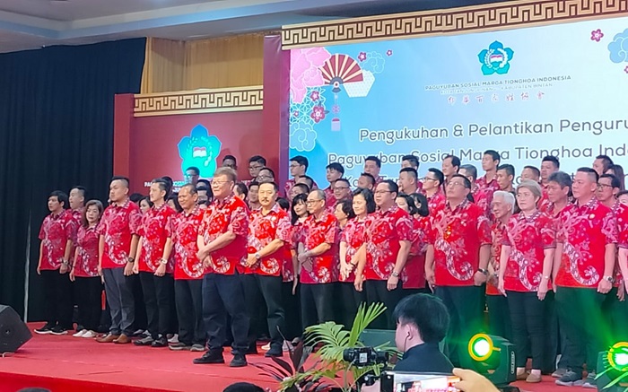 Pengukuhan Ketua dan pengurus Paguyuban Sosial Marga Tionghoa Indonesia (PSMTI) kota Tanjungpinang-Bintan untuk periode 2023-2027, di CK Hotel, Tanjungpinang, Sabtu (11/11) malam.