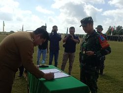 TNI AD Semenisasi Jalan Sepanjang 570 Meter di Bintan