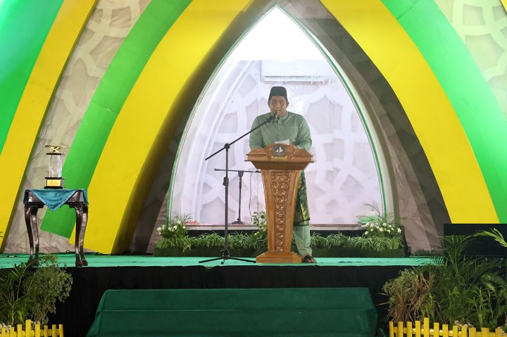 Bupati Bintan, Roby Kurniawan memberikan sambutan saat pembukaan MTQH ke-XIII tingkat Kabupaten Bintan.