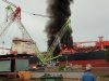 Kapal Tanker Ratu Enra di Galangan Singatac Bintan Terbakar