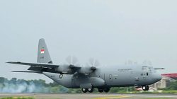 Pesawat C-130J-30 Super Hercules Terakhir Pesanan Prabowo Tiba di Lanud Halim