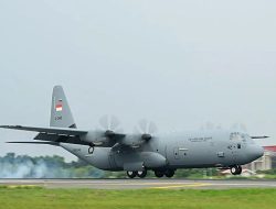 Pesawat C-130J-30 Super Hercules Terakhir Pesanan Prabowo Tiba di Lanud Halim