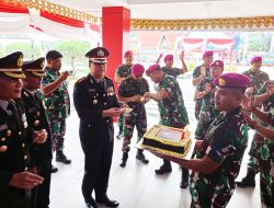 Prajurit Yonmarhanlan IV Beri Kejutan di Hari Bhayangkara ke-78 untuk Polresta Tanjungpinang dan Kunjungi RS Bhayangkara