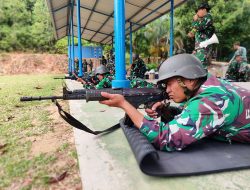 Prajurit Petarung Yonmarhanlan IV Batam Asah Kemampuan Menembak Senapan dan Pistol